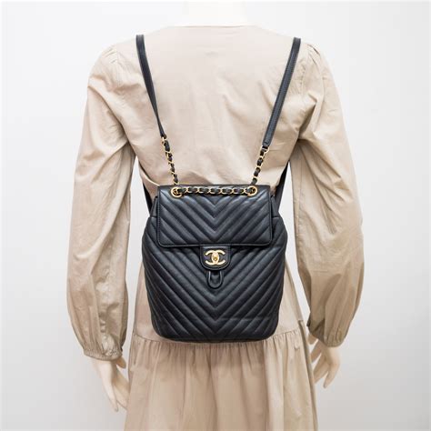 chanel chevron quilted urban spirit backpack|Chanel deauville backpack.